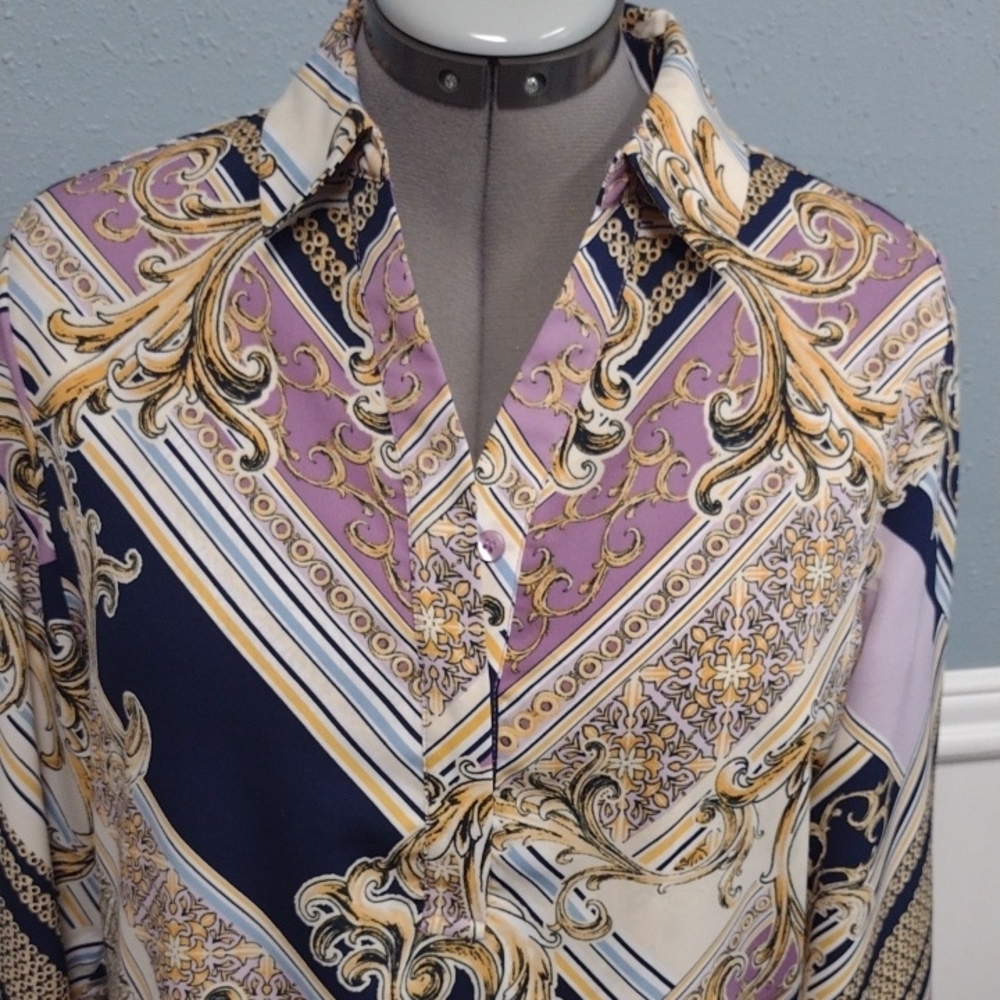 Chico's Vibrant Patterned Blouse - image 3